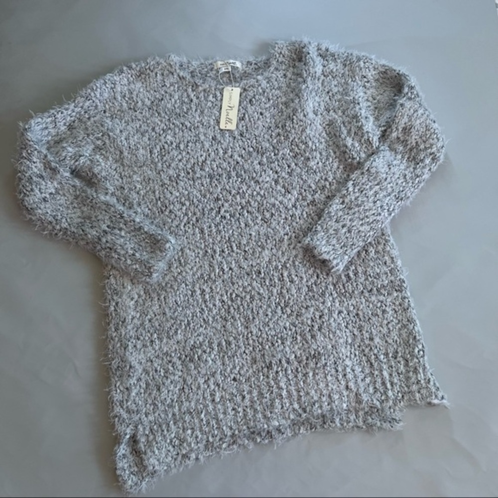 SIMPLY Noelle Chunky Pull Over Fuzzy comfy Sweater L/XL